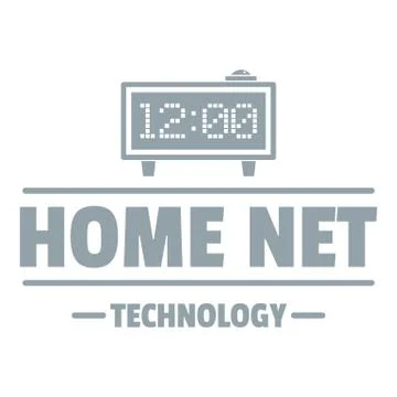 Smart time logo, simple gray style 스톡 일러스트