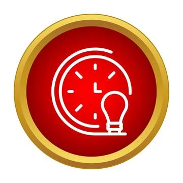 Smart timing with new idea lightbulb clock 库存插图
