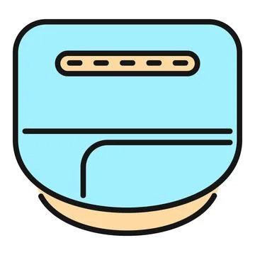 Smart toilet bidet control panel line icon Stock Illustration