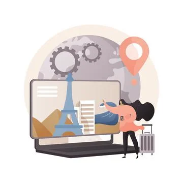 Smart tourism system abstract concept vector illustration. Stock Illustration