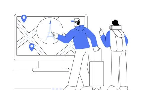 Smart tourism system abstract concept vector illustration. Stock Illustration