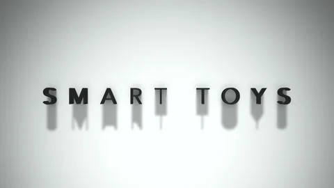 Smart toys 3D title matte black text atop a white background Stock Footage 301837198