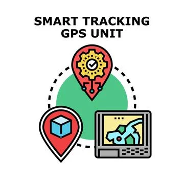 Smart tracking gps unit navigating global location data Stock Illustration