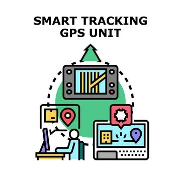 Smart tracking gps unit navigation system Stock Illustration