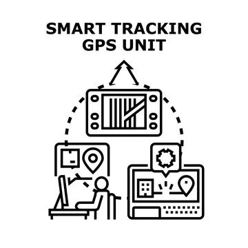 Smart tracking gps unit navigation system Stock Illustration