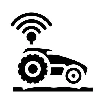 Smart tractor agri tech glyph icon vector illustration Illustrazione stock