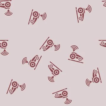 Smart tractor agri tech glyph vector seamless pattern Illustrazione stock