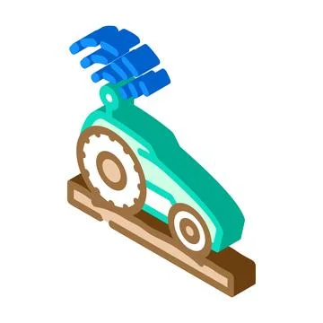Smart tractor agri tech isometric icon vector illustration Stock Illustration