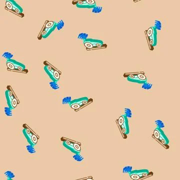 Smart tractor agri tech isometric icon seamless pattern Illustrazione stock