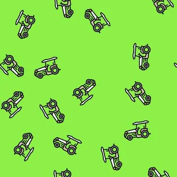Smart tractor agri tech vector seamless pattern 스톡 일러스트