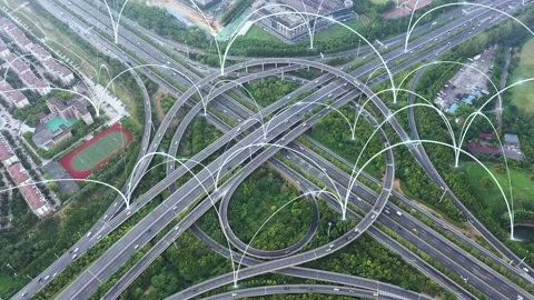 Smart traffic big Data concept Video stock 147368163