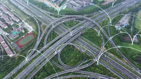 Smart traffic big Data concept Video stock 147368166