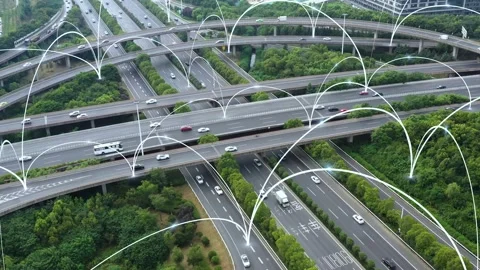 Smart traffic big Data concept Video stock 147368177