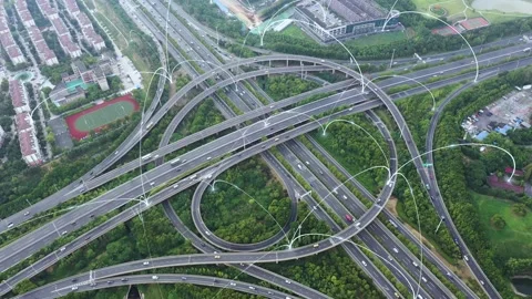 Smart traffic big Data concept Video stock 147368232