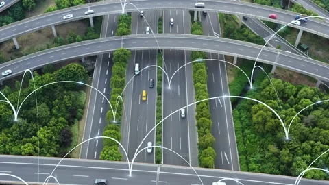 Smart traffic big Data concept Video stock 147368334