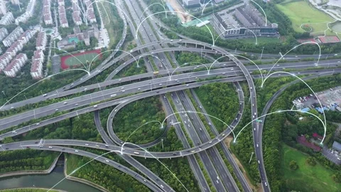 Smart traffic big Data concept Video stock 147368344