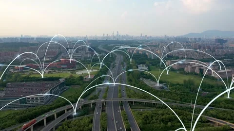 Smart traffic big Data concept Video stock 147368400