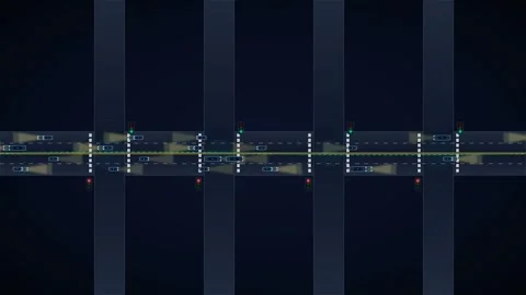 Smart Traffic Light Optimization Network reducing vehicle idle emissions 4K Loop Stock Footage 345144356