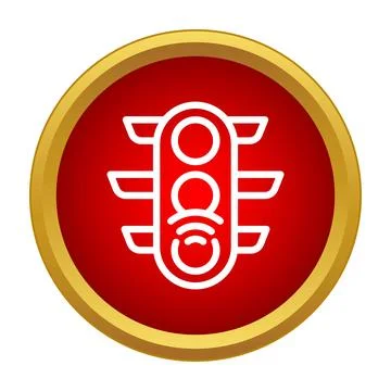 Smart traffic light signal controlling intersection flow 库存插图