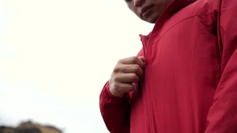 Smart trail runner man on rocky mountain. Smart athlete jog, exercising outdoor. Stock Footage 171496614