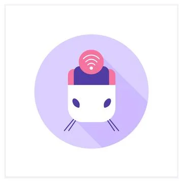 Smart train flat icon Illustrazione stock