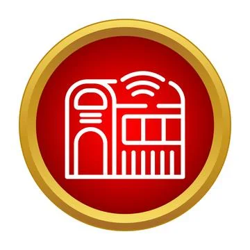 Smart train public transportation icon with wireless signal Stock Illustration