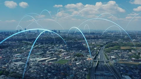 Smart transportation and communication network concept. Stock Footage 114212189