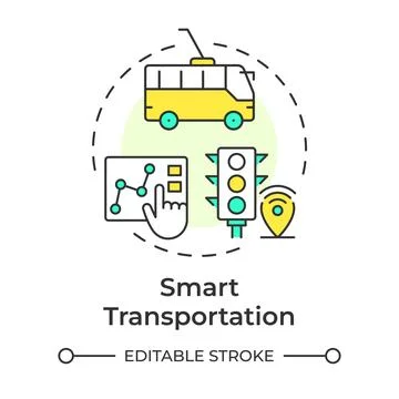Smart transportation multi color concept icon Illustrazione stock