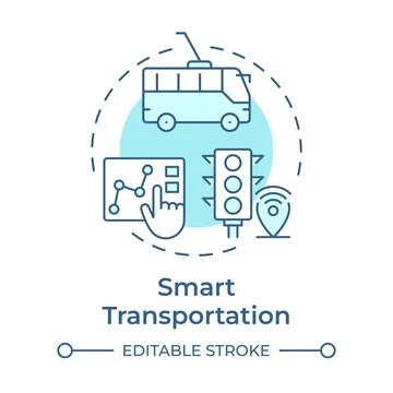 Smart transportation soft blue concept icon イラスト素材