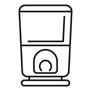 Smart trash can icon outline vector. Modern litter bin. Recycling concept Illustrazione stock