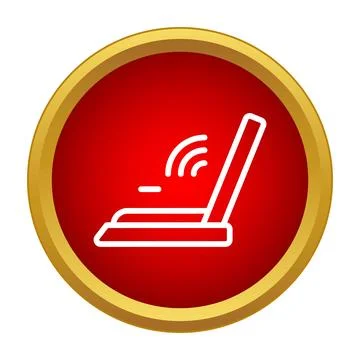 Smart treadmill icon showing wireless connectivity 스톡 일러스트