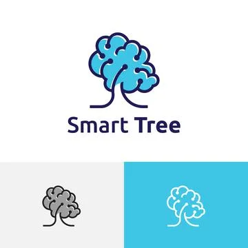 Smart Tree Artificial Intelligence Brain Technology Nature Science Computer L Stock Illustration