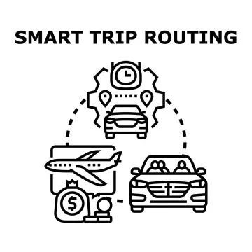 Smart trip routing optimizing travel logistics planning 스톡 일러스트