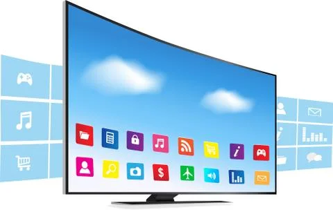 Smart Tv and Apps 库存插图