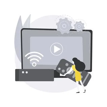 Smart TV box abstract concept vector illustration. Stock Illustration