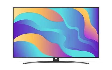 Smart tv with color gradient wallpaper screen isolated on white background Stock Illustration