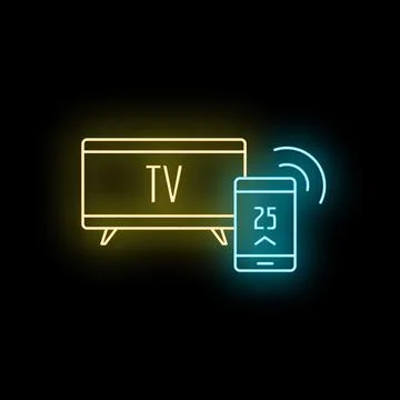 Smart tv controlling with remote smartphone app Stock Illustration