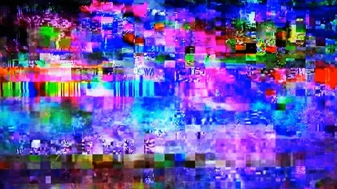 Smart TV digital glitch Stock Footage