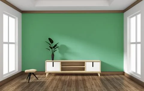 Smart TV in empty style room design .3D rednering Stock Illustration