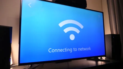 Smart TV Having Problem Connecting to the Wi-Fi Network Stock Footage 143117034