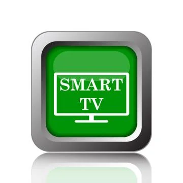 Smart tv icon. Internet button on black background.. Stock Illustration