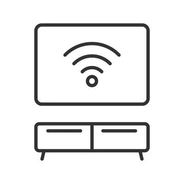 Smart TV icon in line design. smart tv, television, screen monitor, media device Stock Illustration