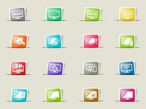 Smart tv icon set Stock Illustration