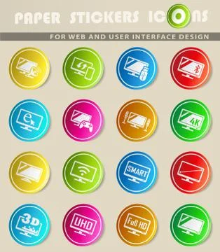 Smart tv icon set Stock Illustration