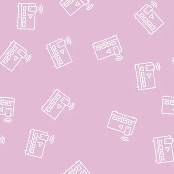 Smart tv line seamless pattern Illustrazione stock