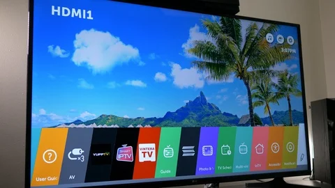 Smart Tv Menu and Options on Display Stock Footage 92648243