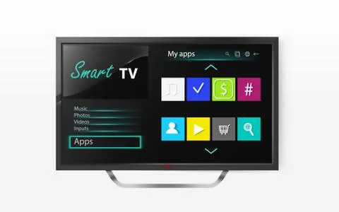 Smart tv menu on lcd screen Stock Illustration