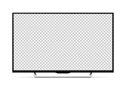 Smart tv mockup. Front view with empty screen on white background. Stock Illustration