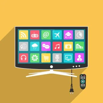 Smart TV with remote control イラスト素材