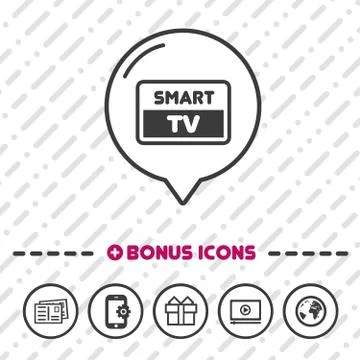 Smart TV Screen icon. Full HD symbol. Stock Illustration